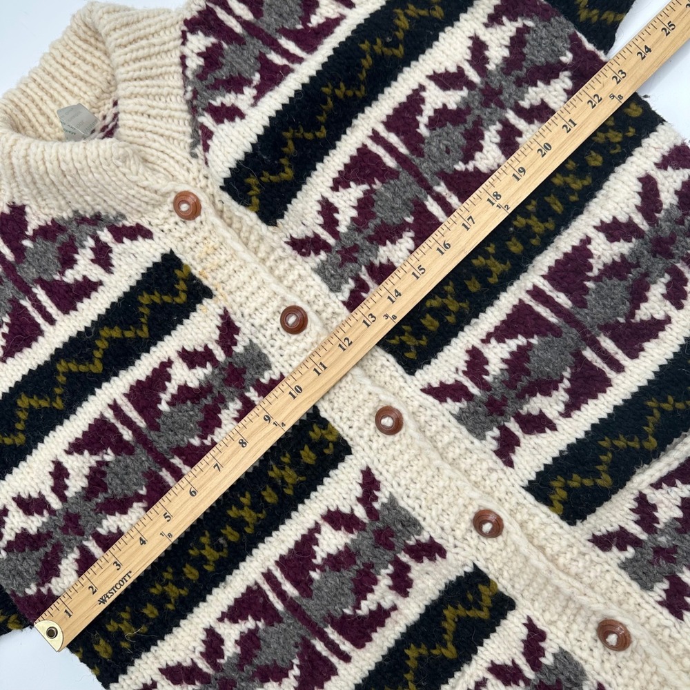 Indian Weavings Vintage 100% Wool Cardigan Sweater Southwestern Mens Large READ - Picture 4 of 8